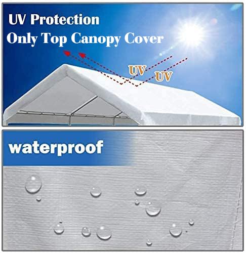 N\P carport top cover with ball bungees included for secure setup