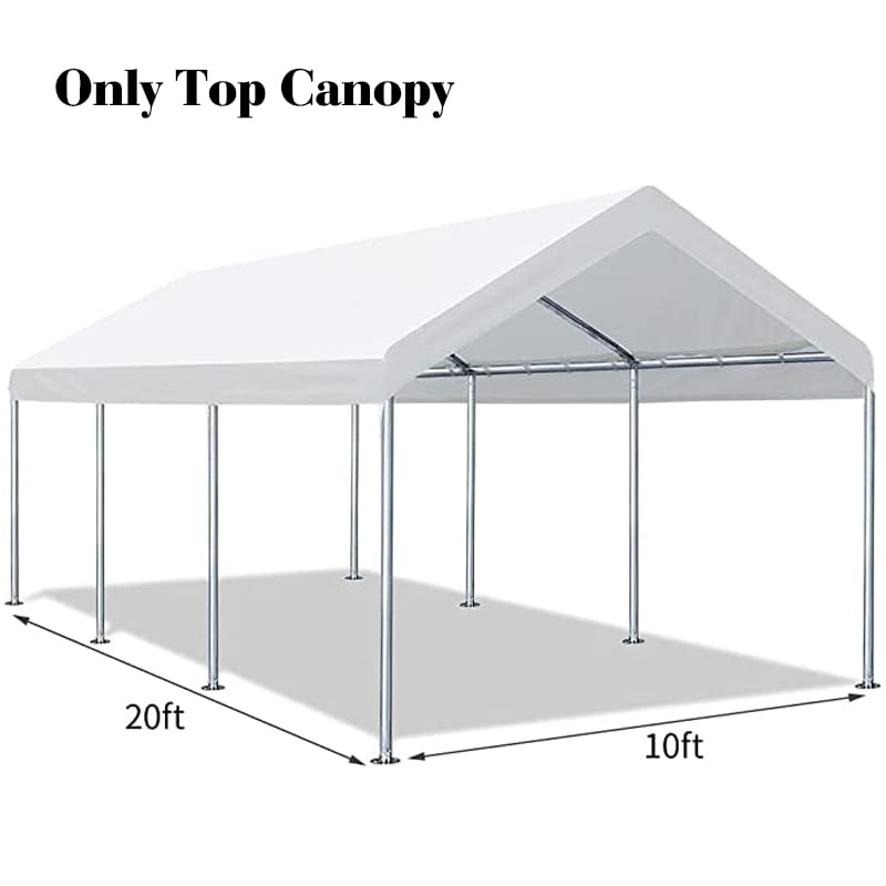 N\P carport top cover with grommets for easy tie-down
