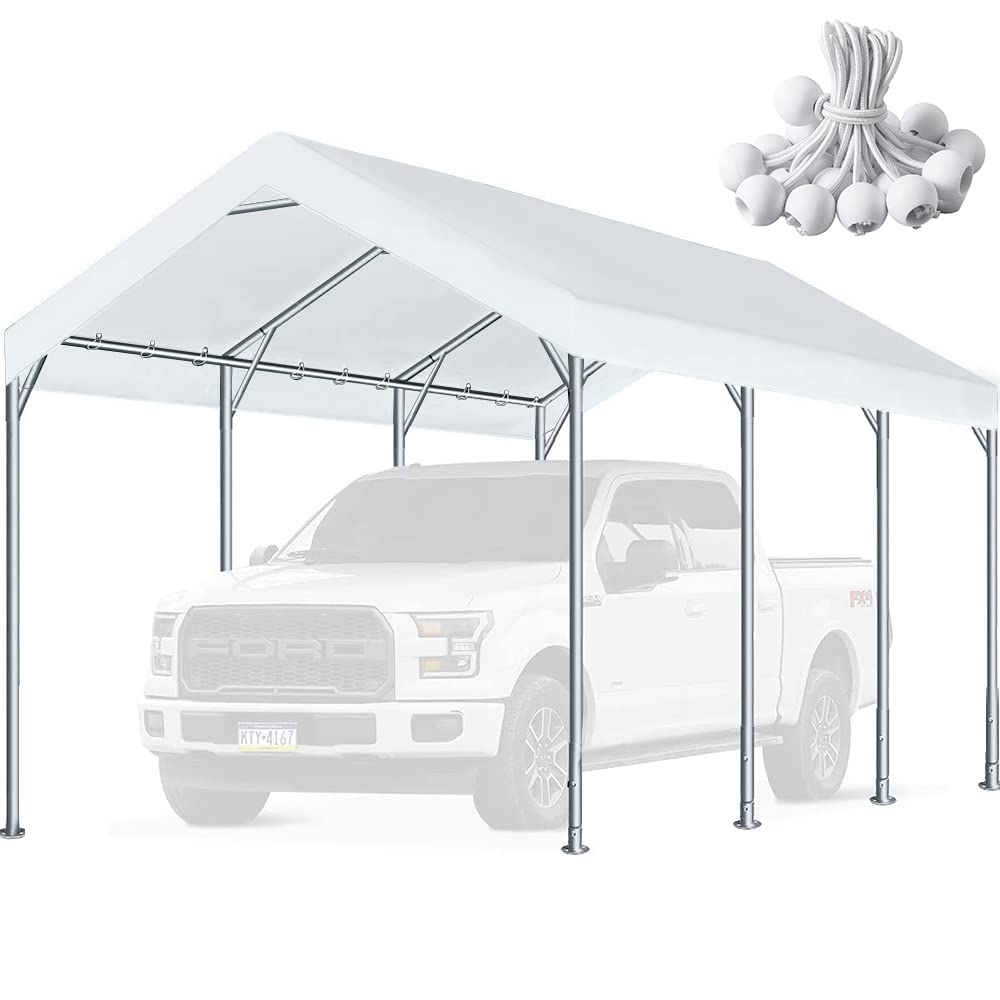 N\P carport top cover in white for 10x20 shelter protects vehicles from sun and rain