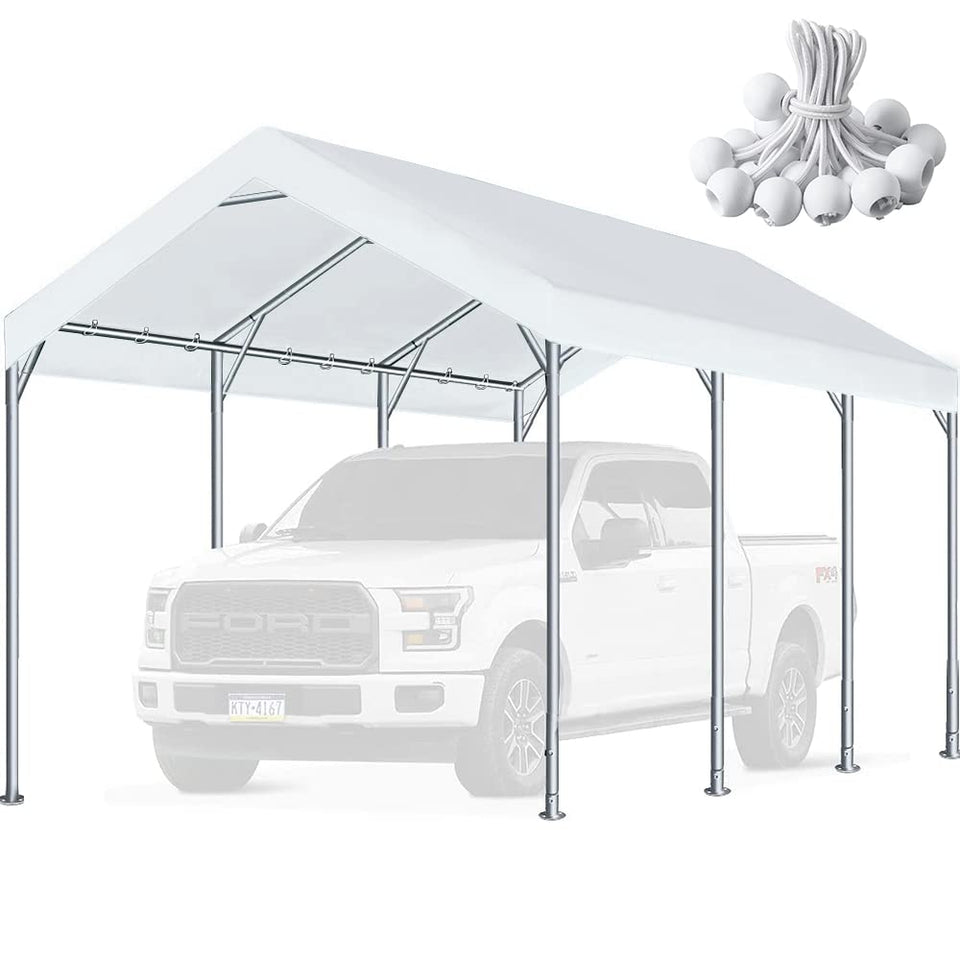 N\P carport top cover in white for 10x20 shelter protects vehicles from sun and rain