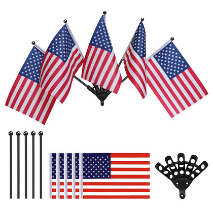 NQ 5-Hole flag pole kit wall mount for easy indoor/outdoor patriotic display.
