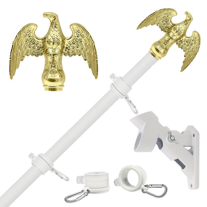 NQ 6 ft flag pole with eagle topper for durable outdoor display.