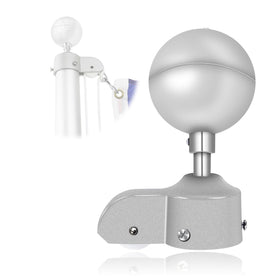 NQ ball topper in silver aluminum enhances flag display.