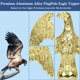 NQ eagle topper installed on a flagpole for a refined look.