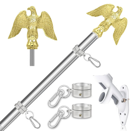 NQ 5ft outdoor flag pole with eagle topper elevates porch flag display