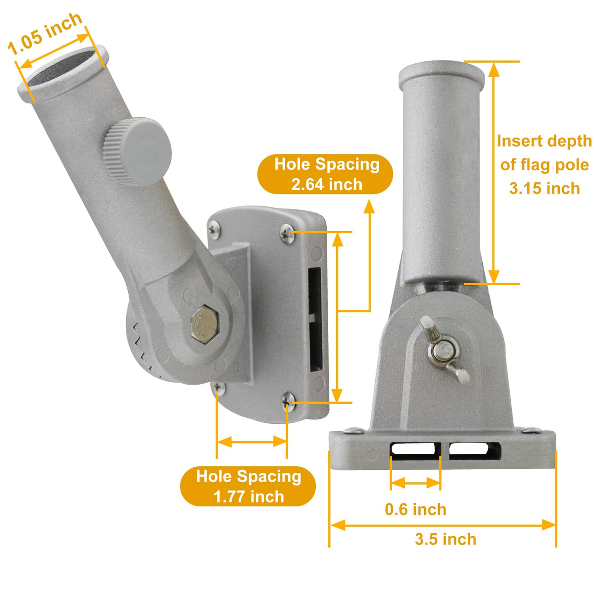 NQ heavy-duty base supports flagpole weight securely