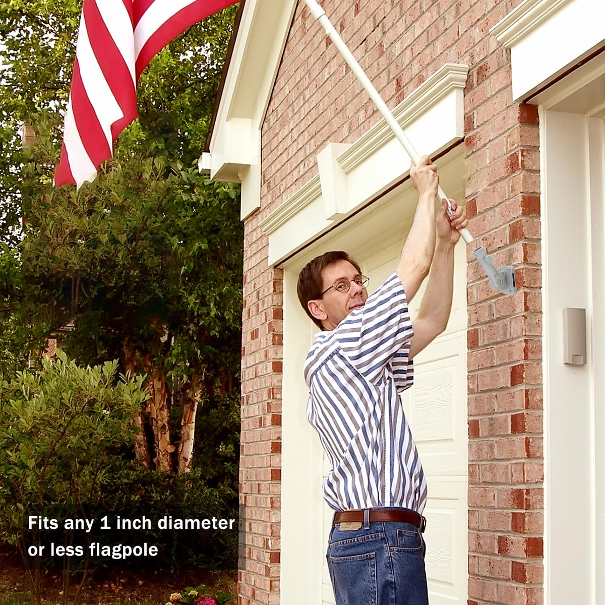 NQ rust-resistant aluminum flag pole holder designed for outdoor use