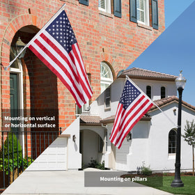 NQ rust-proof coating on flag pole holder withstands weather