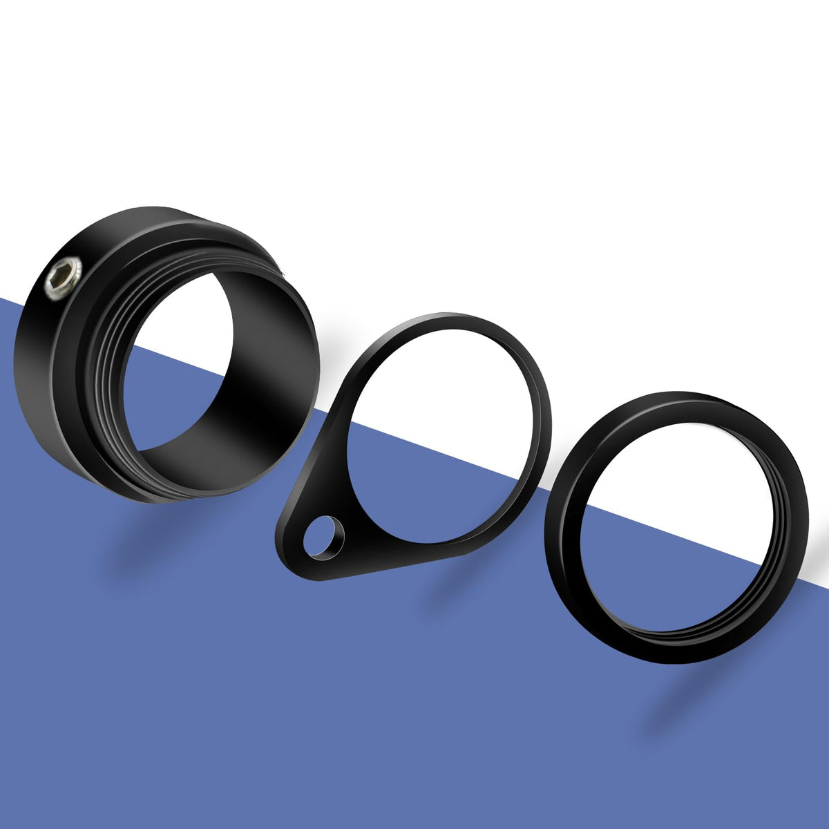 NQ black flag pole ring set complements outdoor poles.