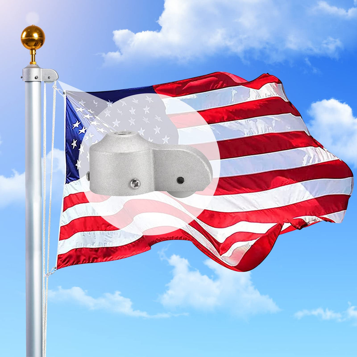 NQ aluminum flag pole truck highlights corrosion resistance for outdoor use.