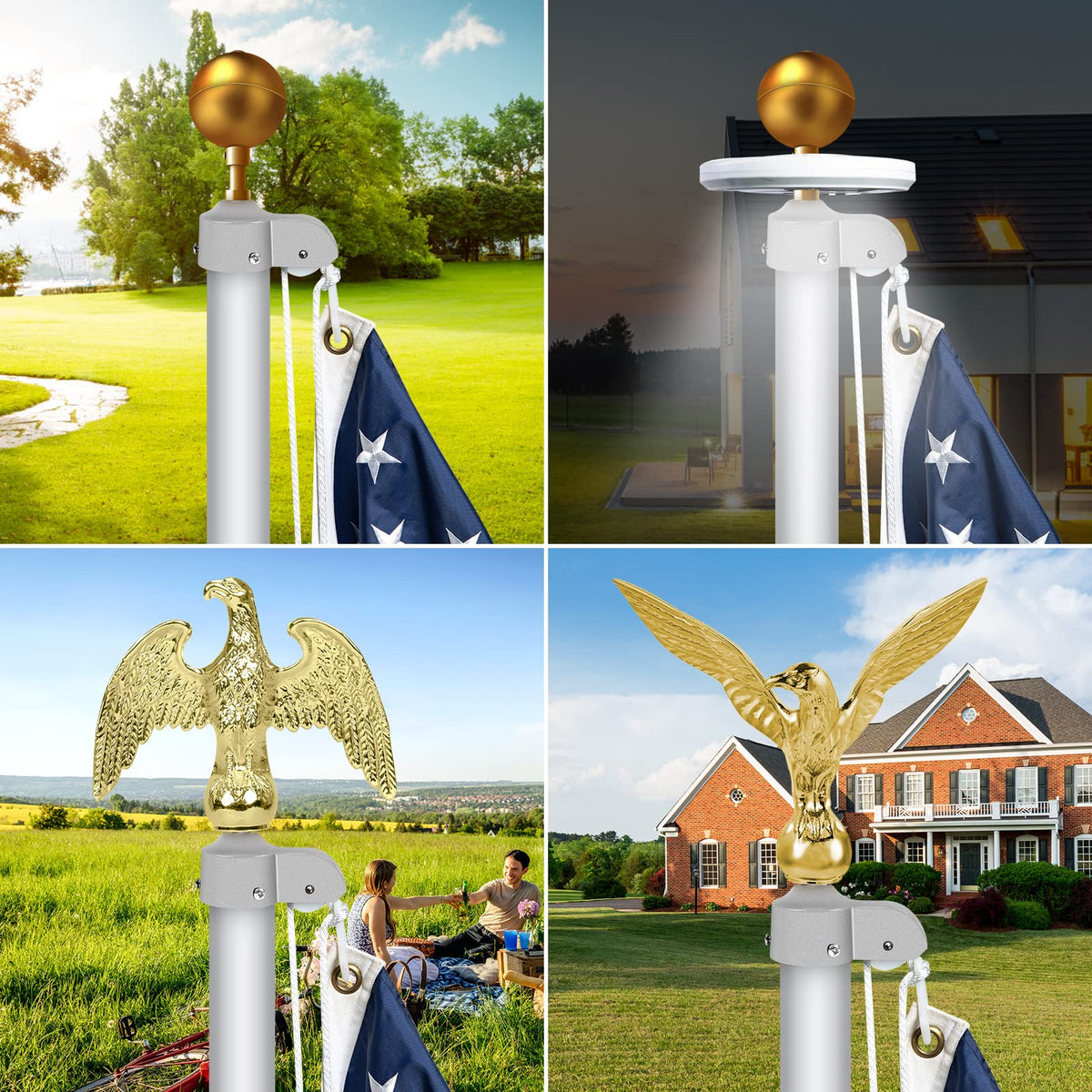 NQ nylon pulley system eases raising and lowering flags.