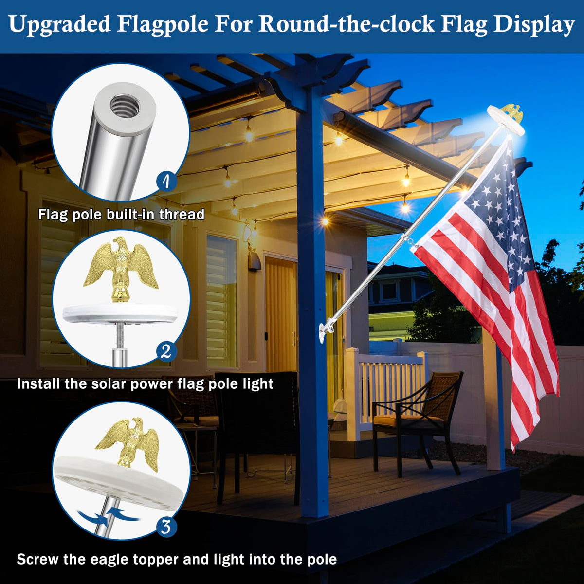 NQ supports flag sizes from 2x3ft to 4x6ft for versatility