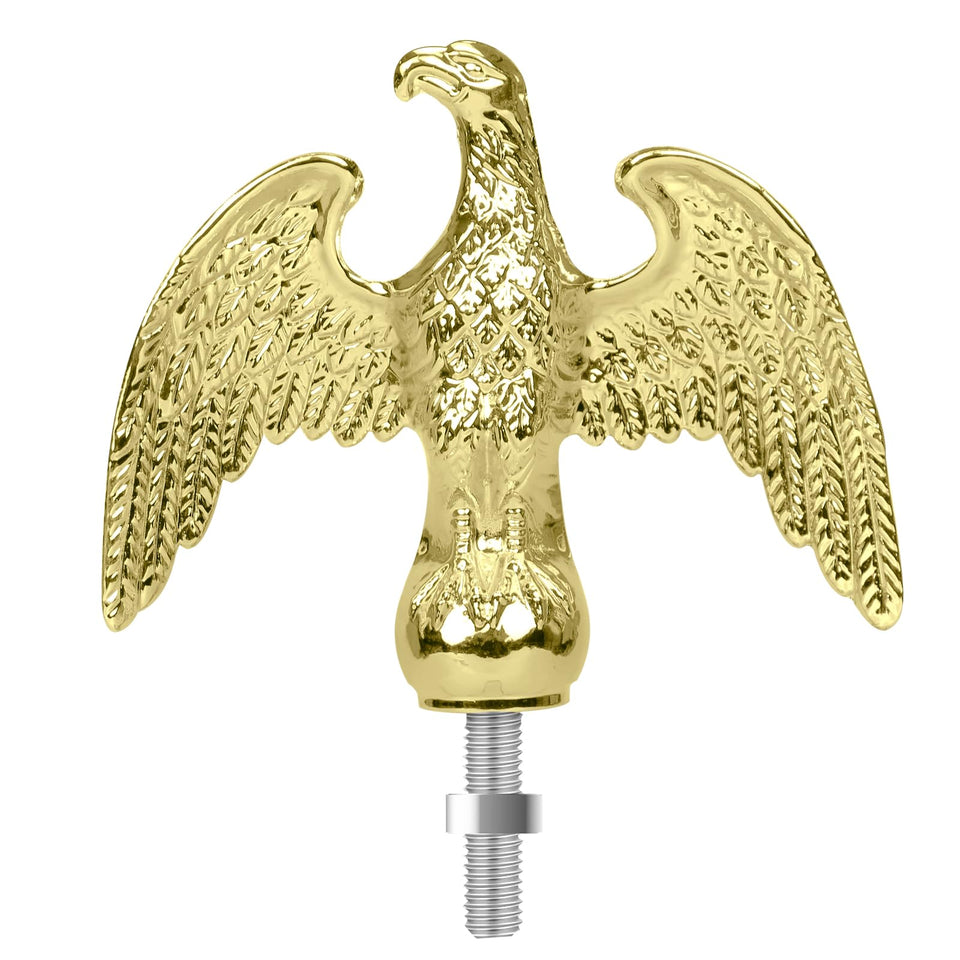 NQ gold flag pole eagle topper adds classic prestige to outdoor flagpoles.