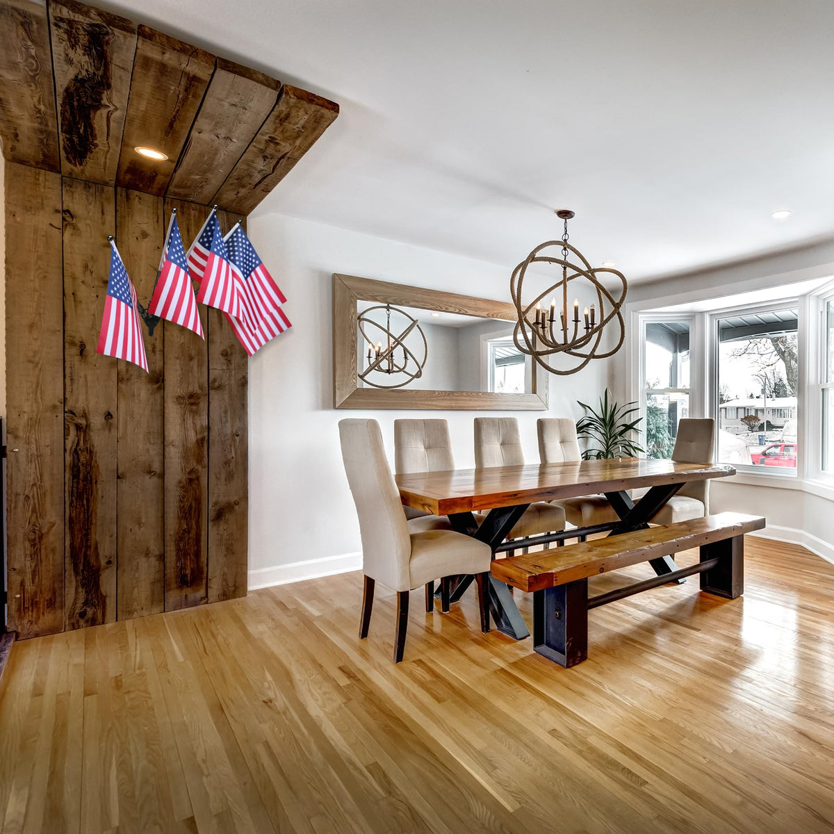 NQ outdoor-ready aluminum holder keeps patriotic flags secure year-round.