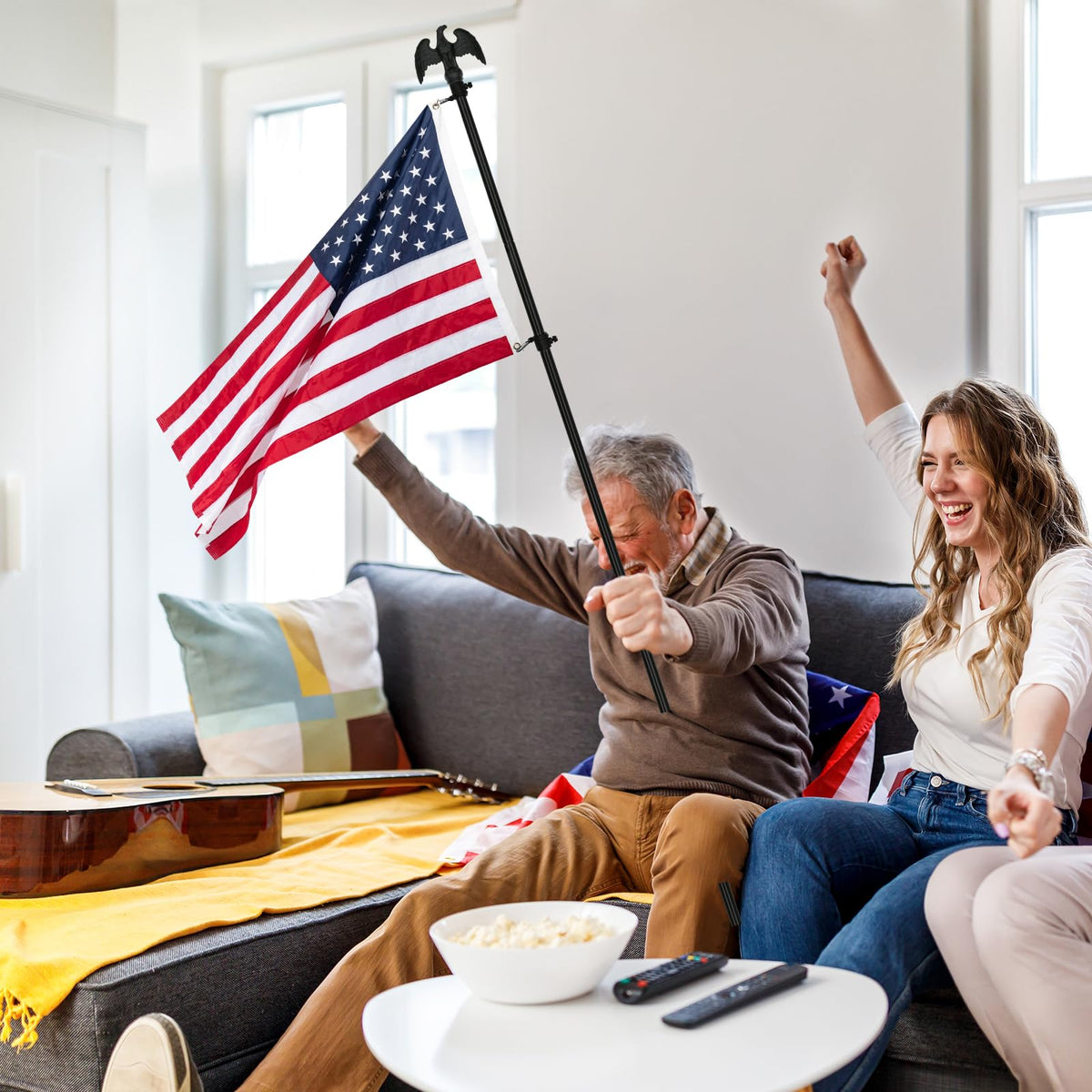 NQ outdoor porch garden display setup with this versatile flag pole kit.