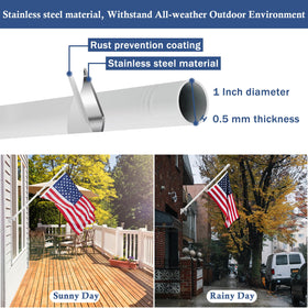 NQ removable pole sections provide adjustable height for different flag sizes.