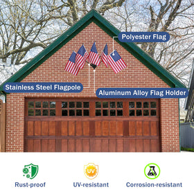 NQ stainless steel poles accompany the flag pole kit for durability.