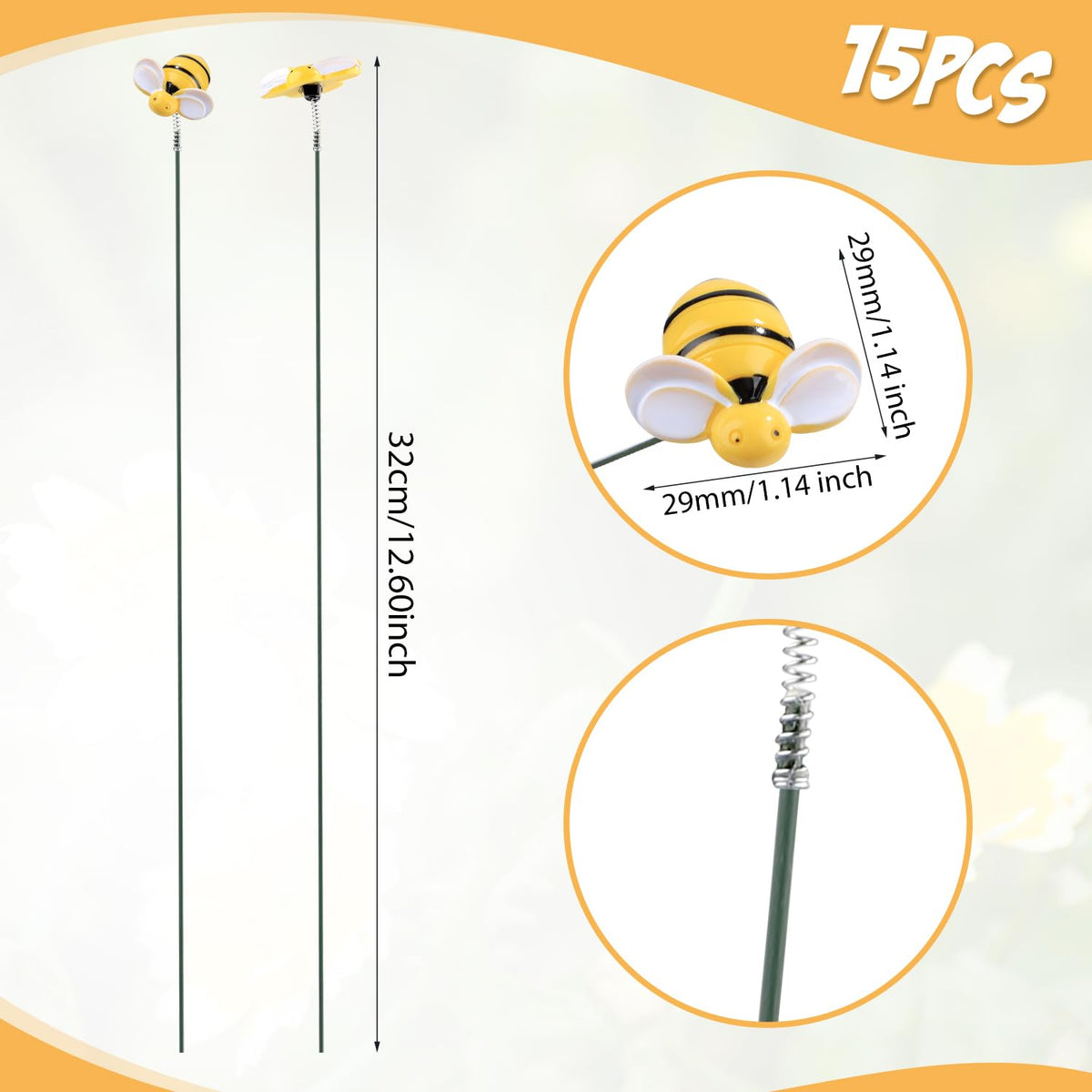 NQEUEPN bee stake side view shows durable resin suitable for outdoors