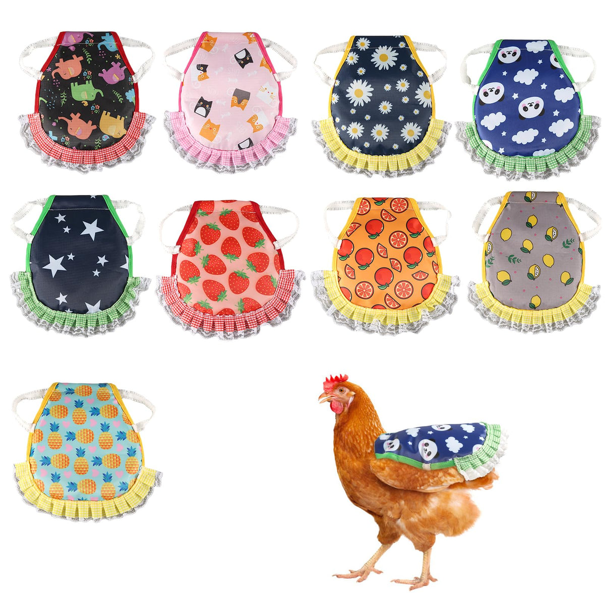 NQEUEPN chicken saddle waterproof print protects feathers while birds move