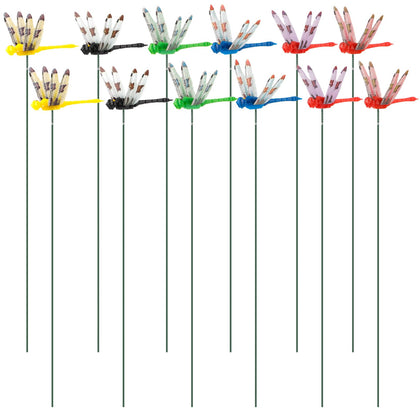 NQEUEPN dragonfly garden stake red; bright color accent for outdoor spaces.