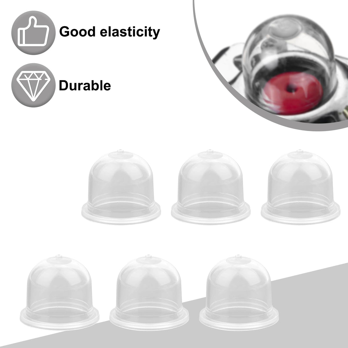 NQEUEPN primer bulb installation step demonstrates quick, tool-free replacement.