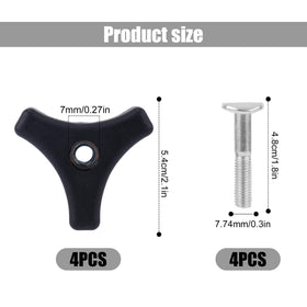 NQEUEPN triangle handle knob for secure manual tightening.