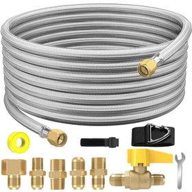 NQN 20ft braided propane hose extension for flexible outdoor grilling setup