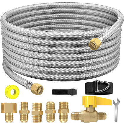 NQN 20ft braided propane hose extension for flexible outdoor grilling setup