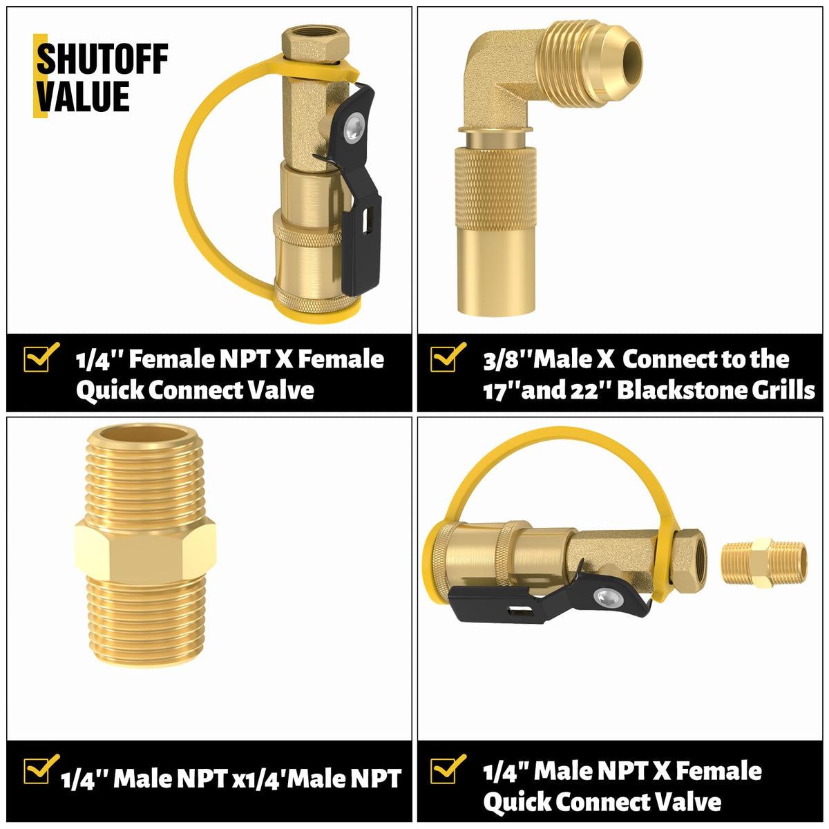 NQN 3/8 flare female connection for versatile grill setups