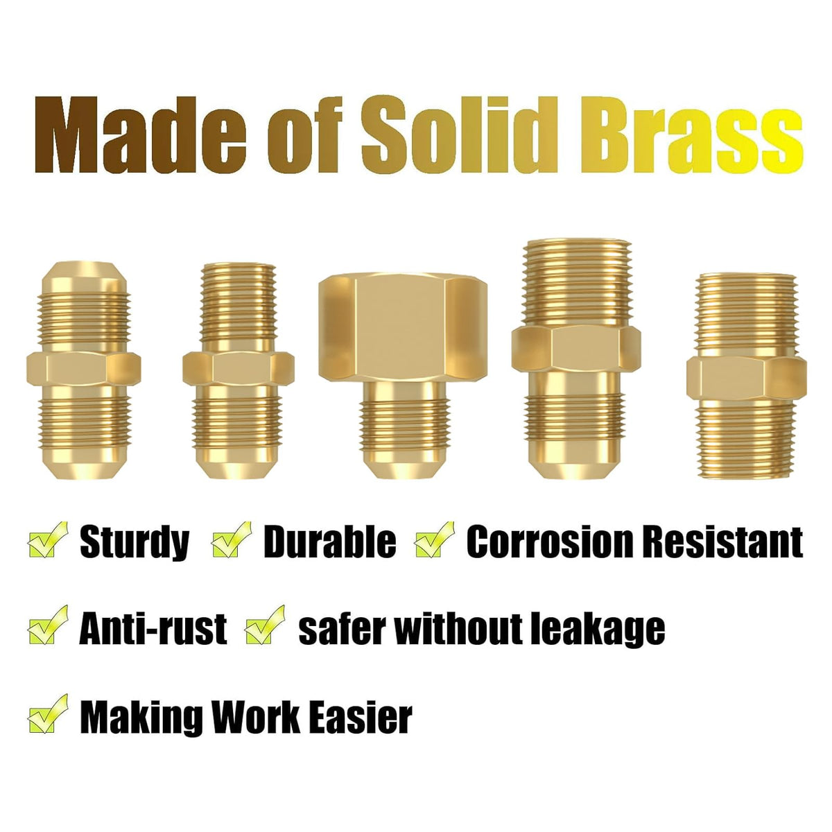 NQN 3/8 flare-to-flare adapter for flare fittings on grills and pits