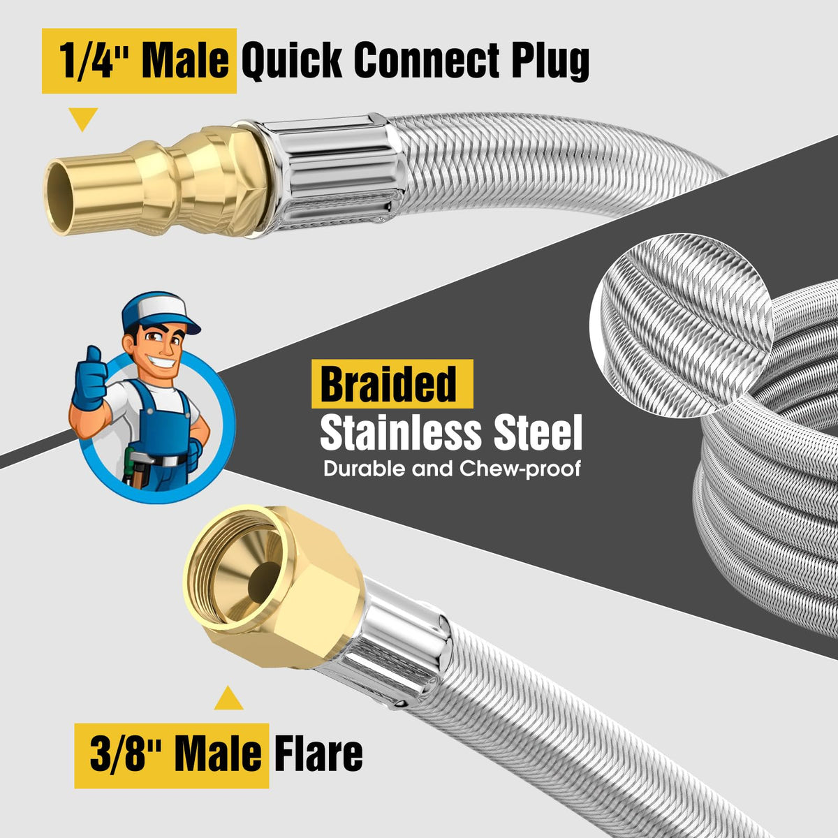 NQN brass 1/4 quick-disconnect fitting enables safe, quick hookups on the go
