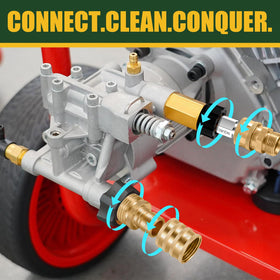 Gas-powered washers with M22 connectors compatible with the NQUBG kit.