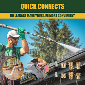 Brass construction highlights durability for high-pressure cleaning tasks.