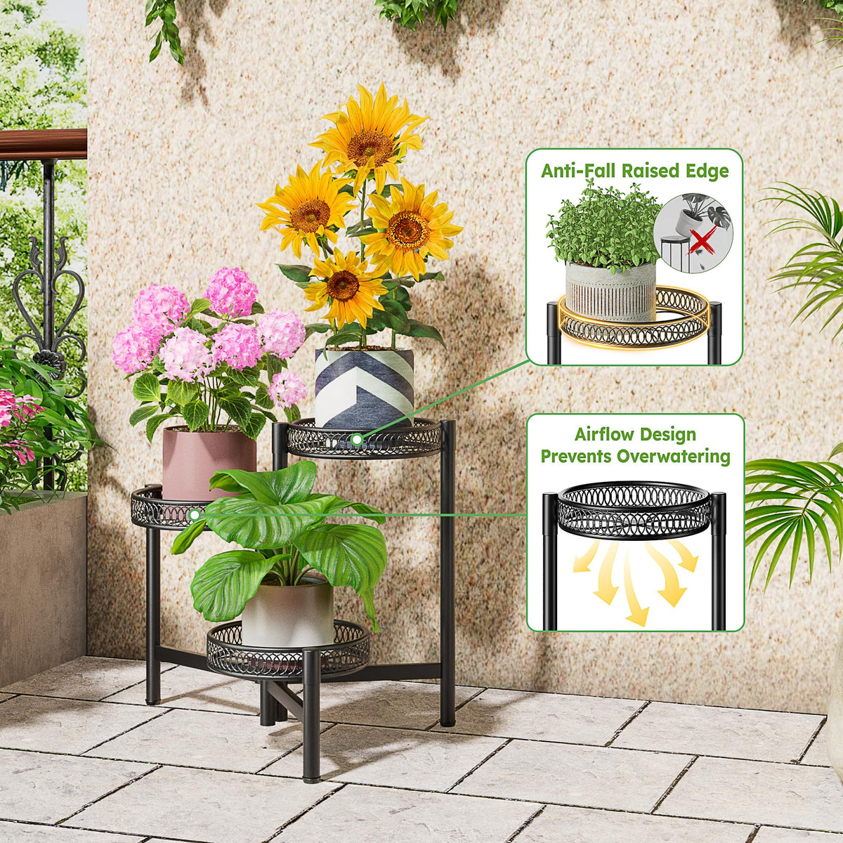 NQW floral openwork trays secure pots up to 7.3 inches.