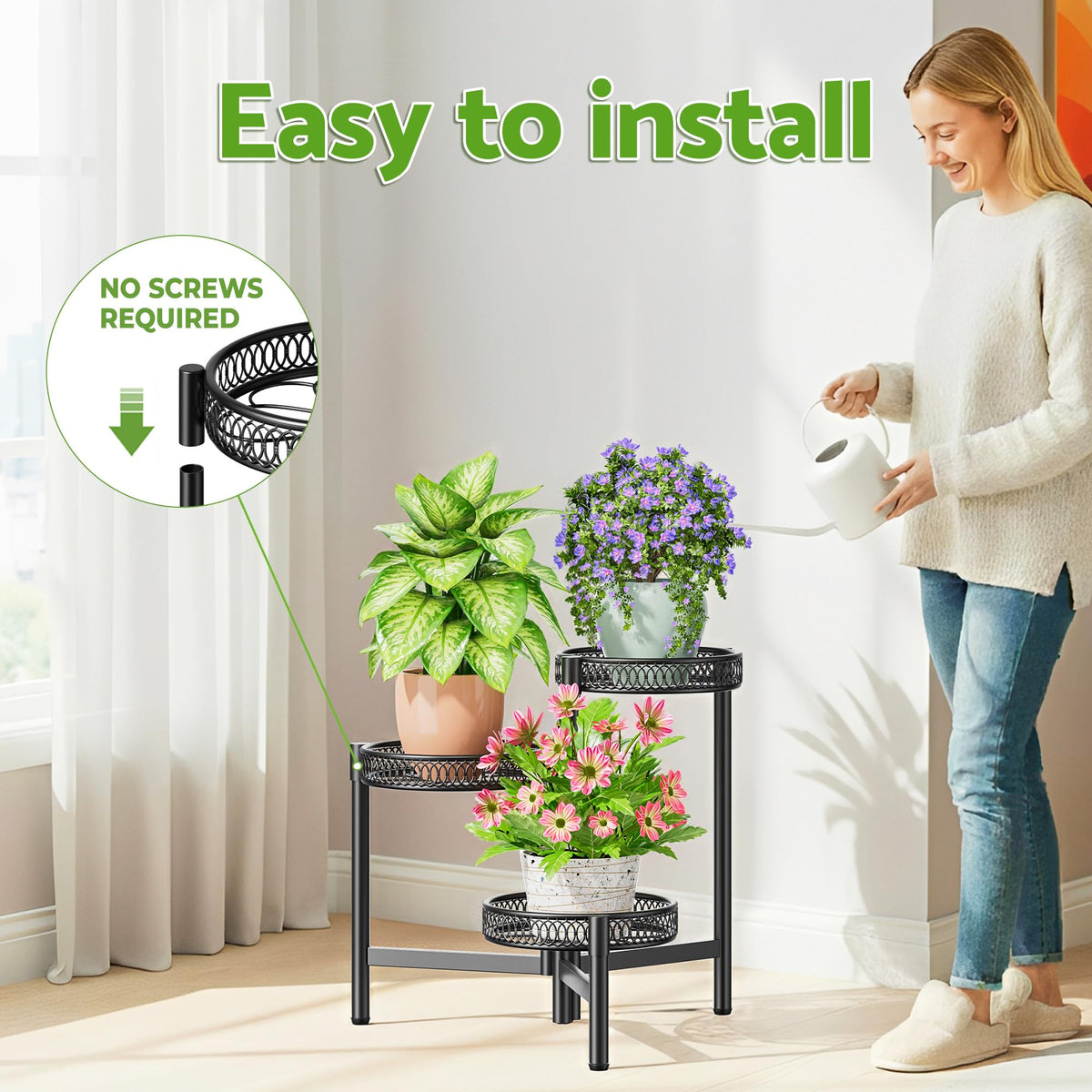 NQW heavy-duty stand offers a stable, non-slip base.