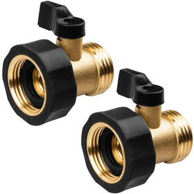 Nraxiot two-pack brass shut-off valves provide quick garden watering control.
