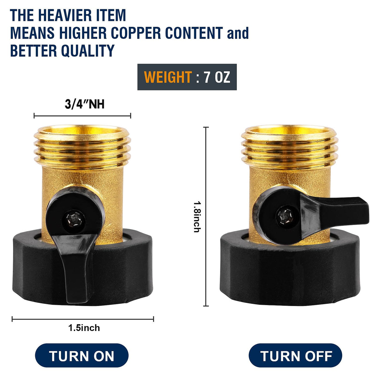 Nraxiot brass 3/4 valve detail shows durable, long-lasting construction.