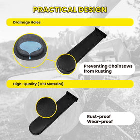 Nrovonis chainsaw scabbard mounted on tractor boosts field storage efficiency.