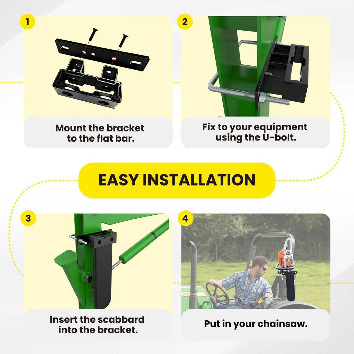 Nrovonis field storage keeps chainsaw organized between jobs.