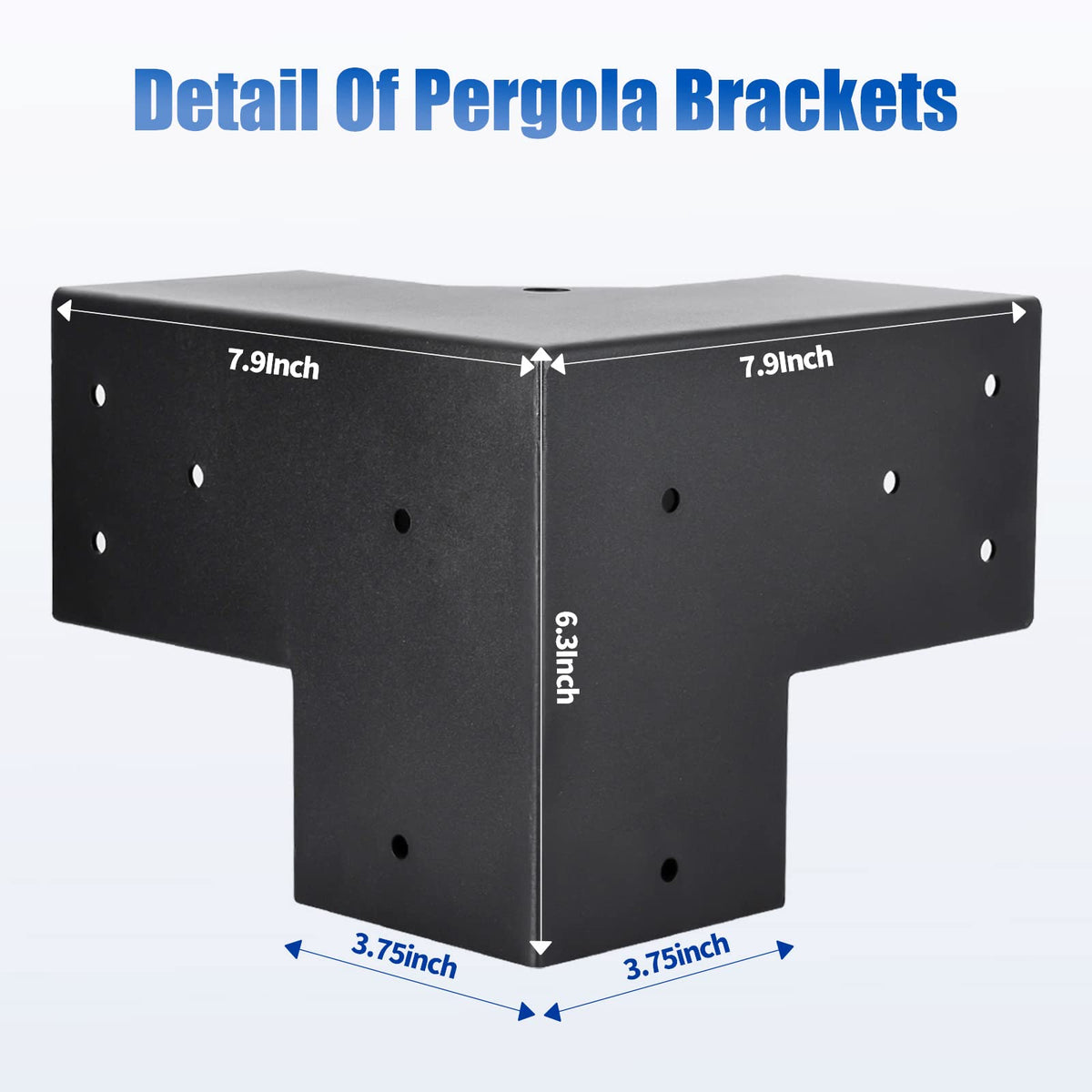 Nrspp pergola bracket black powder coated resists rust for lasting patio installations.