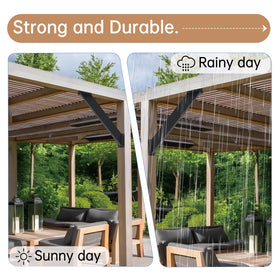 Nrspp black powder coating protects brackets against weather for outdoor use.