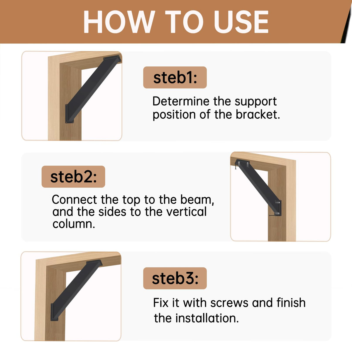 Nrspp corner brackets come with screws for straightforward installation.