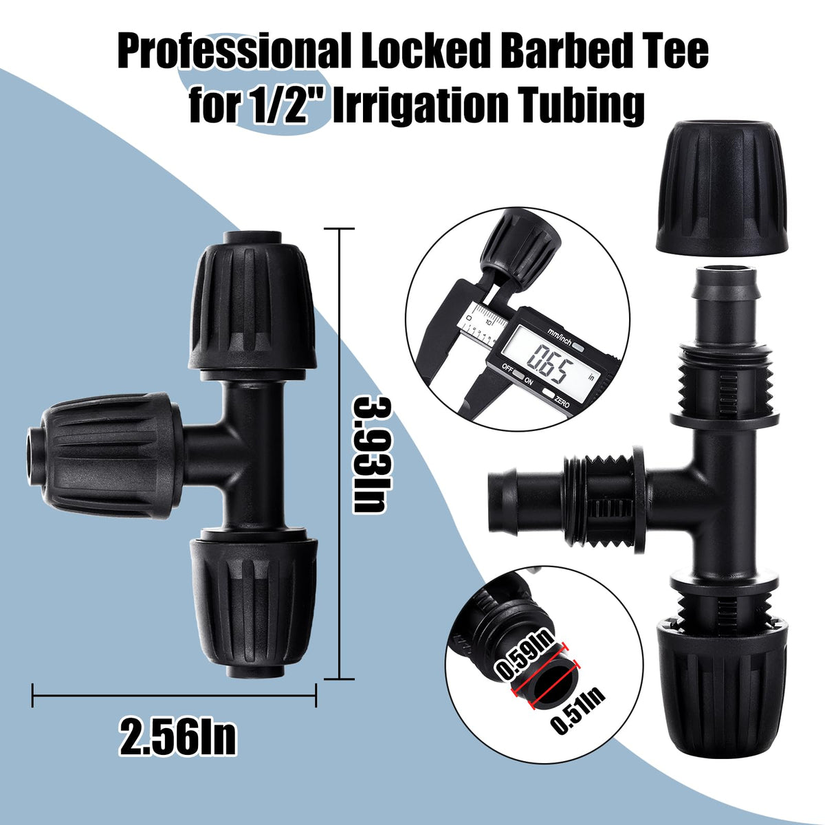 NRWRTY 12-pack lock-barbed tees for quick, precise irrigation layouts.