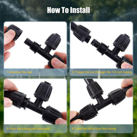 NRWRTY ABS plastic drip tee connector built for outdoor durability.