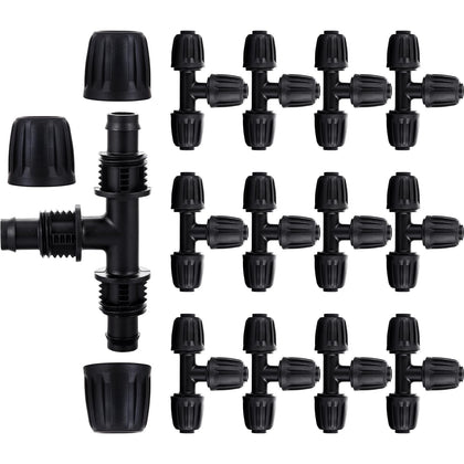 NRWRTY lock-barbed tee connector for 1/2 in tubing, secure leak-proof connections.