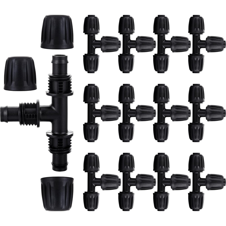 NRWRTY lock-barbed tee connector for 1/2 in tubing, secure leak-proof connections.