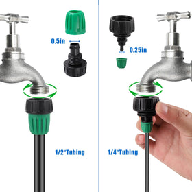 NRWRTY quick-connect irrigation system for fast, tool-free setup.