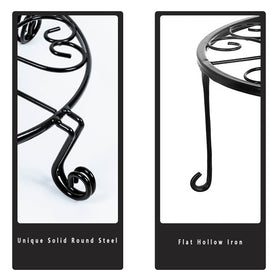 NSYOOMH double-leg design plant stand with curved feet protects floors.