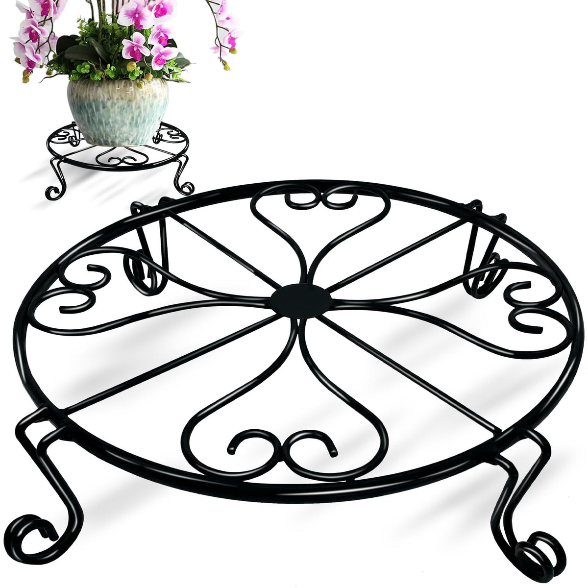 NSYOOMH outdoor plant stand supports a 10-12 inch pot securely.
