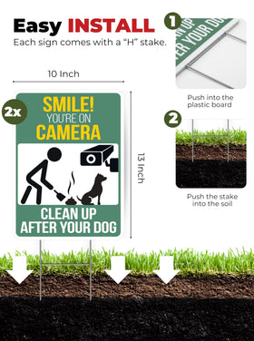 Bold, high-visibility lettering on Nuah Prints dog waste sign.